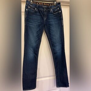 Rock Revival Blue Kathy Skinny Jeans Embellished Low Rise